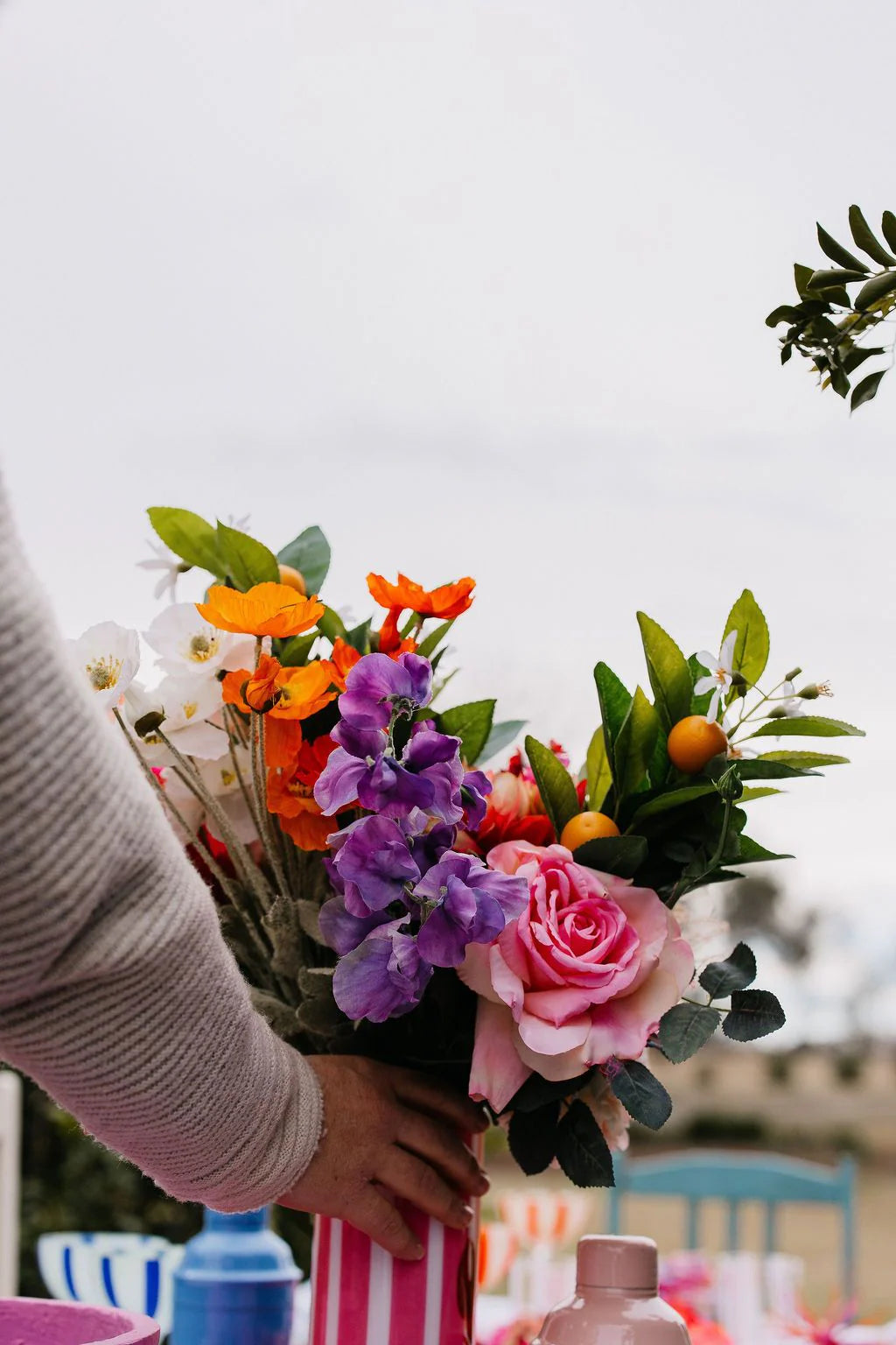 Vase - Pink Stripe Lobster