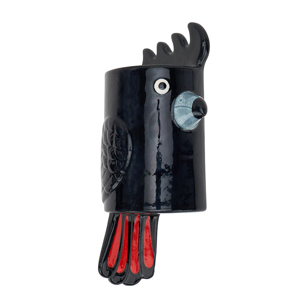 Ceramic Wall Vase - Black Cockatoo