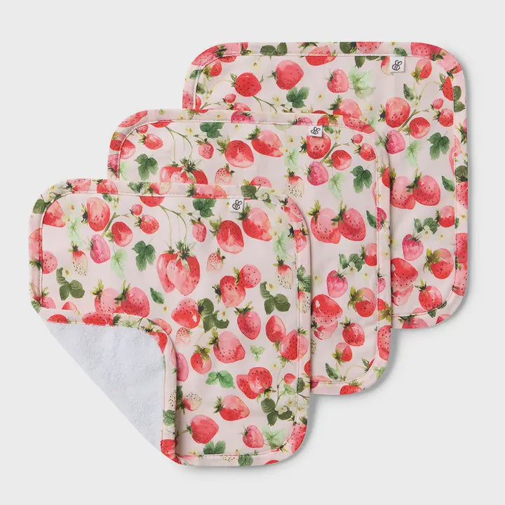 Wash Cloths - Strawberry (3 pack)