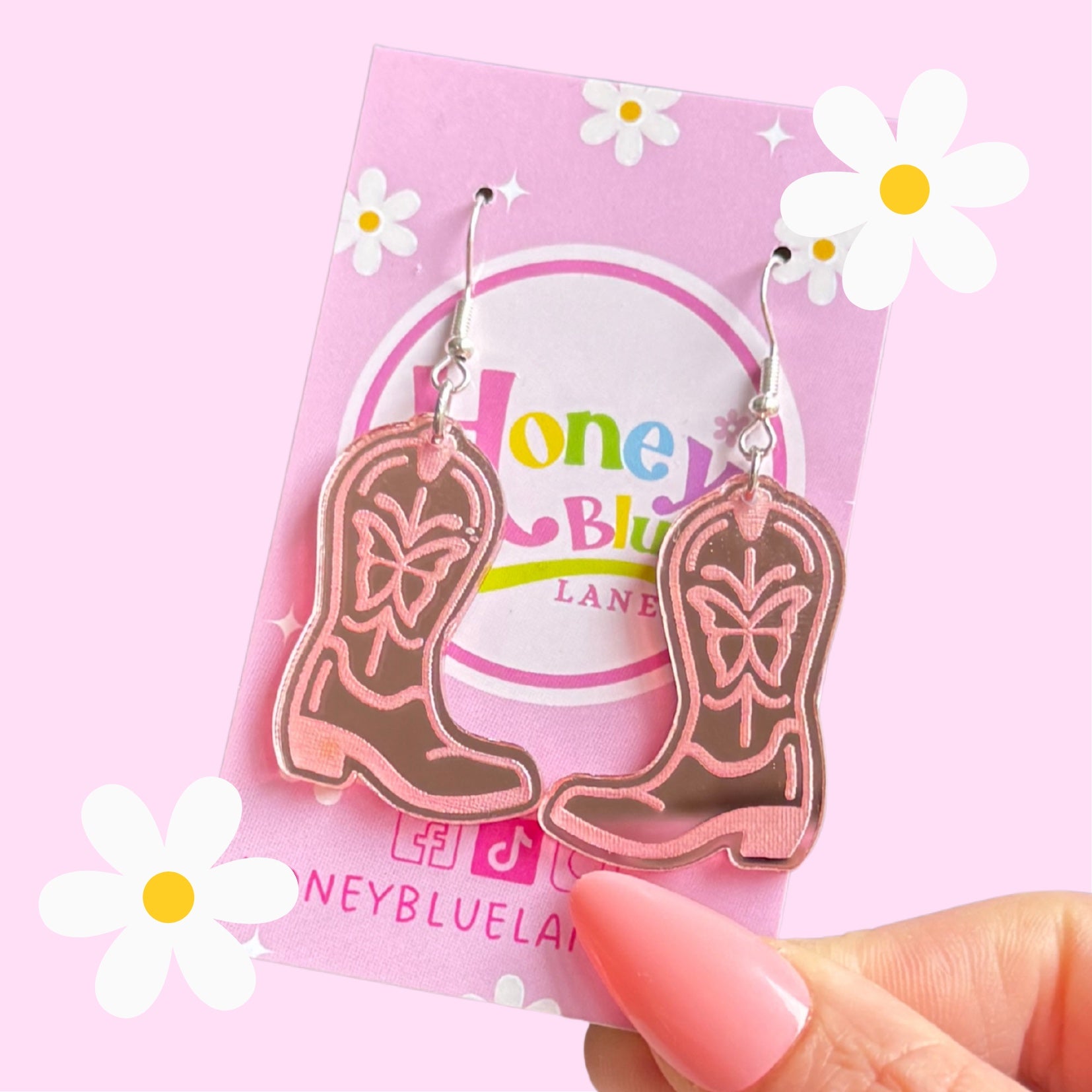 Butterfly Cowgirl Boots Earrings