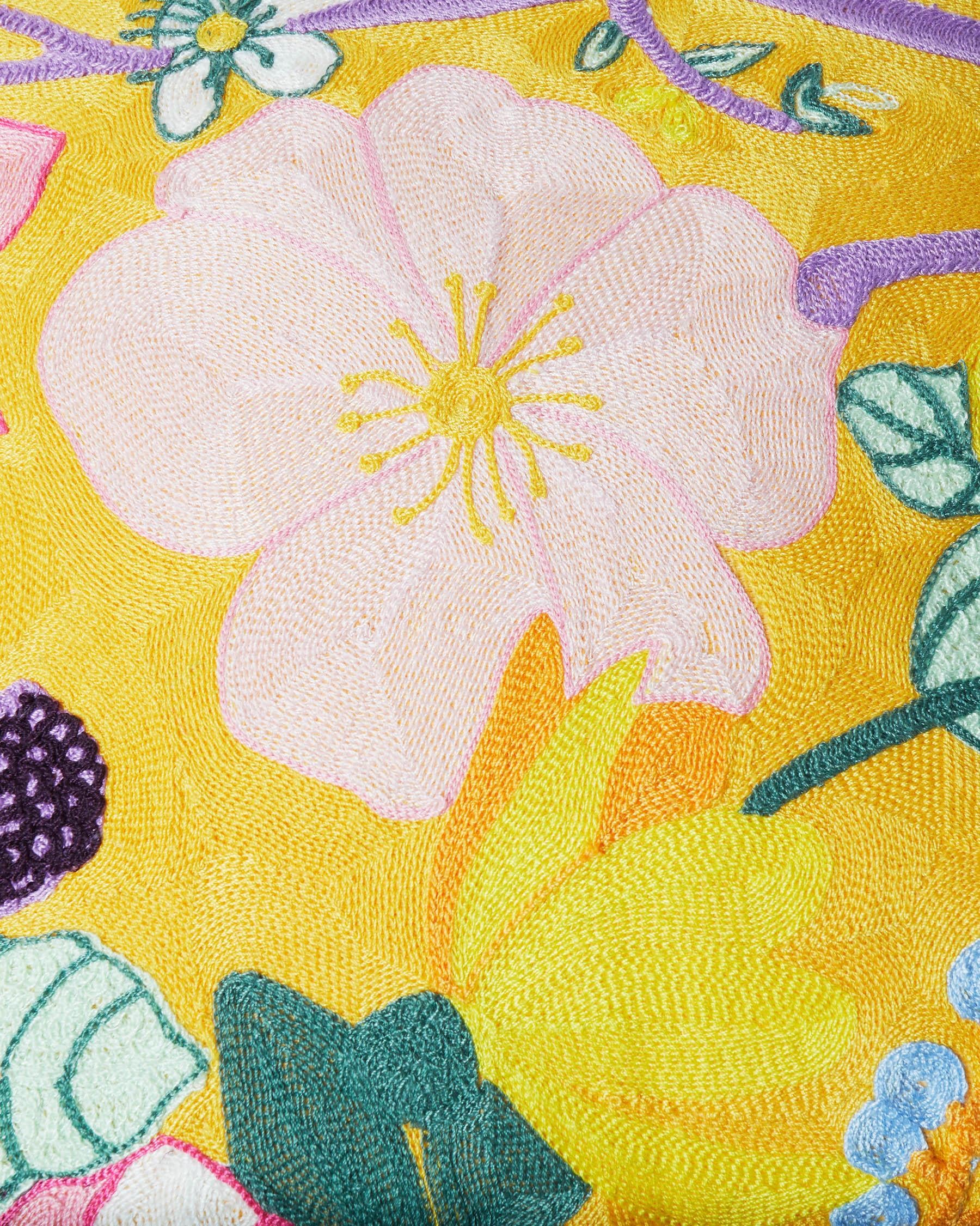 Cushion - Abundance Marigold Embroidery