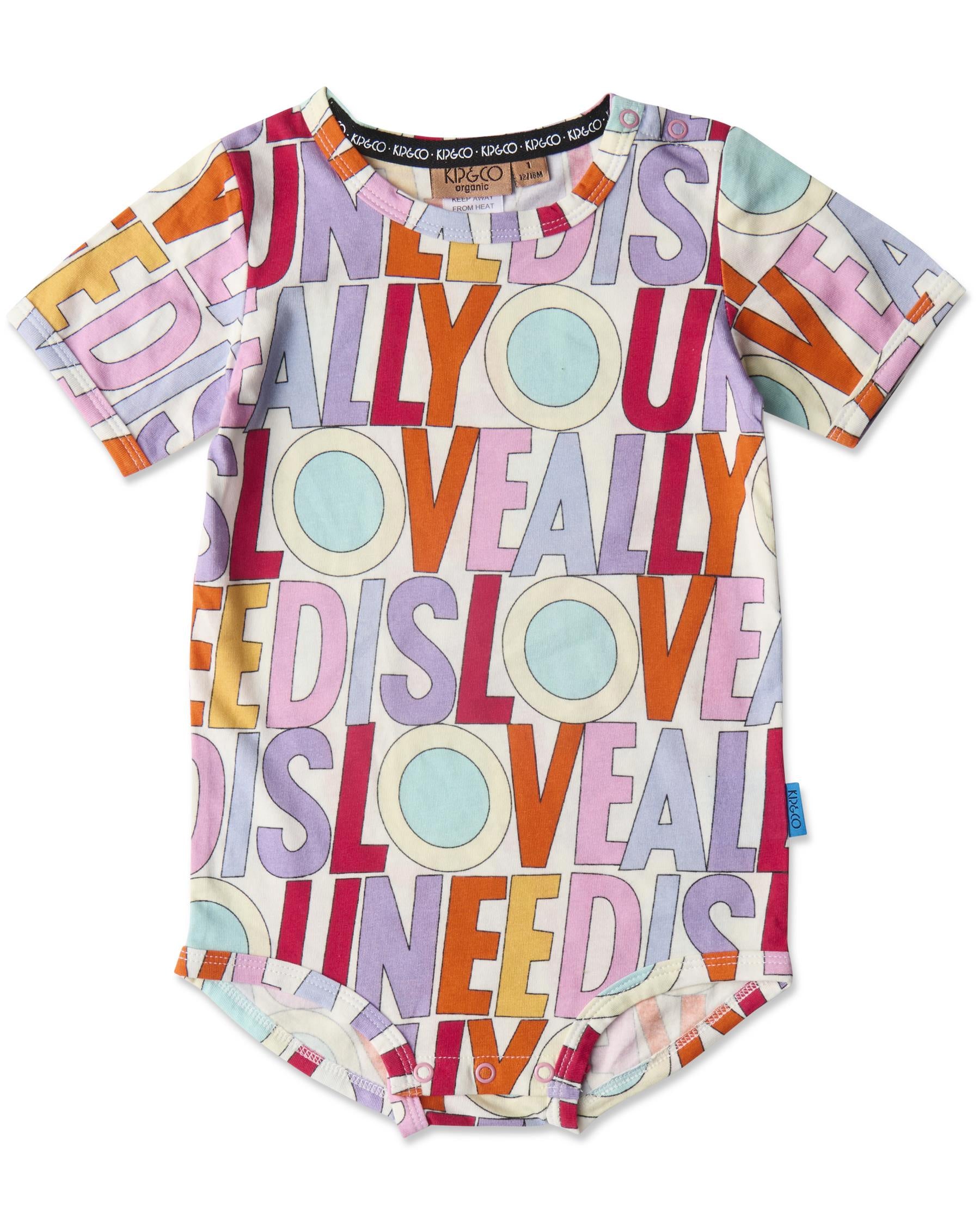 The Beatles Short Sleeve Baby Romper - All You Need Is Love