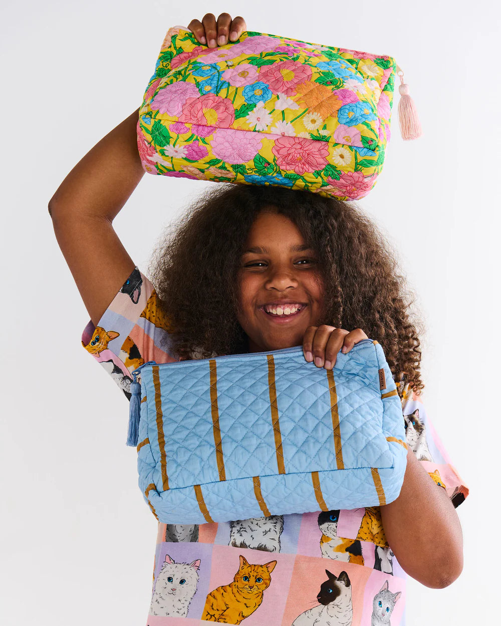 Quilted Toiletry Purse - Follow The Sun Yellow