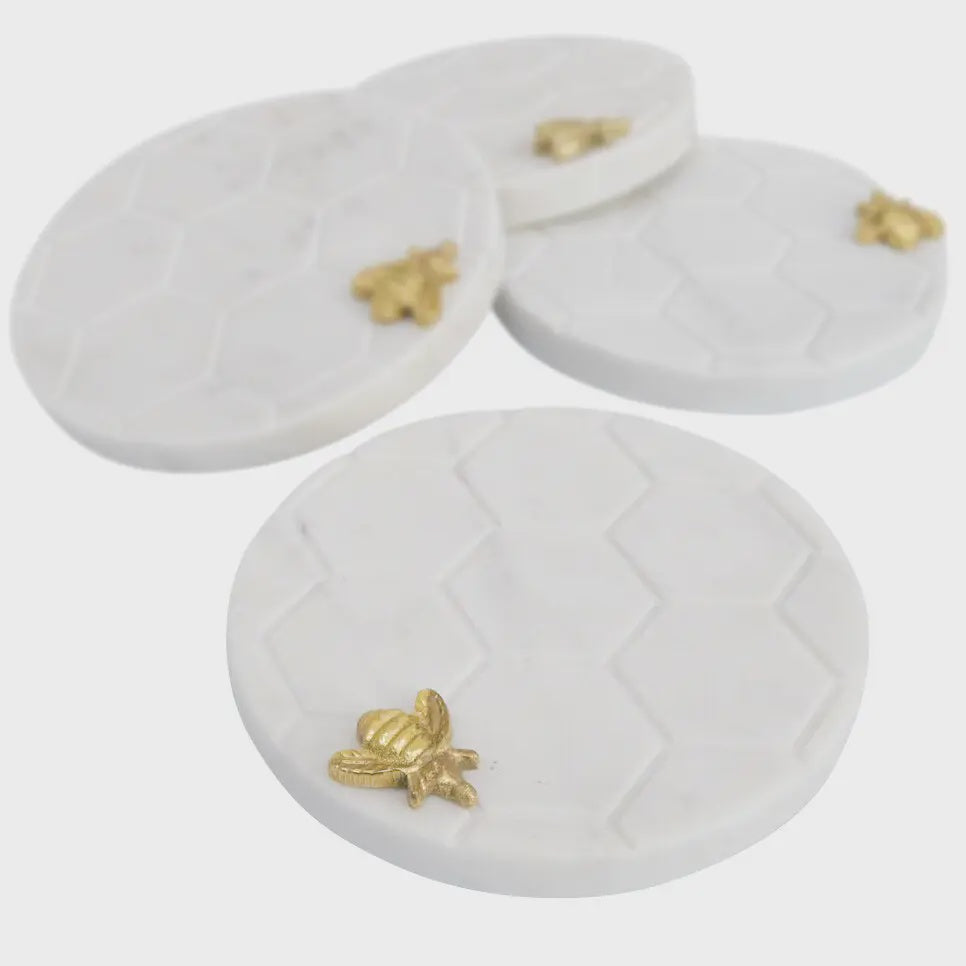 Marble Coaster - Honeycomb Bee