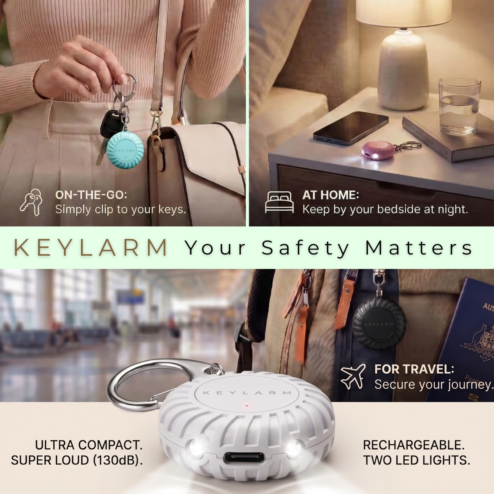Keylarm Personal Safety Alarm and Light