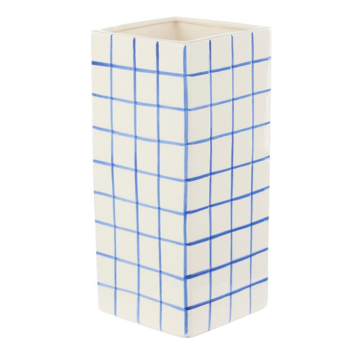 Vase - Blue Check