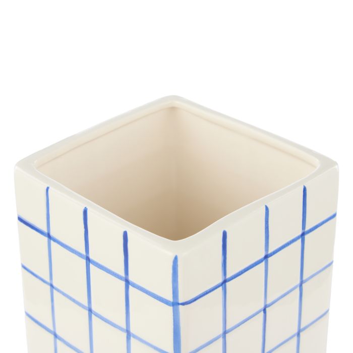 Vase - Blue Check