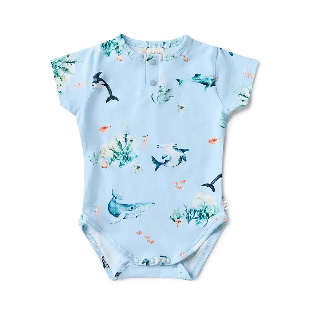 Short Sleeve Bodysuit -Blue Ocean