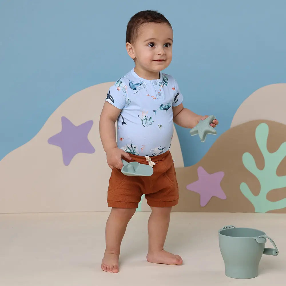 Short Sleeve Bodysuit -Blue Ocean