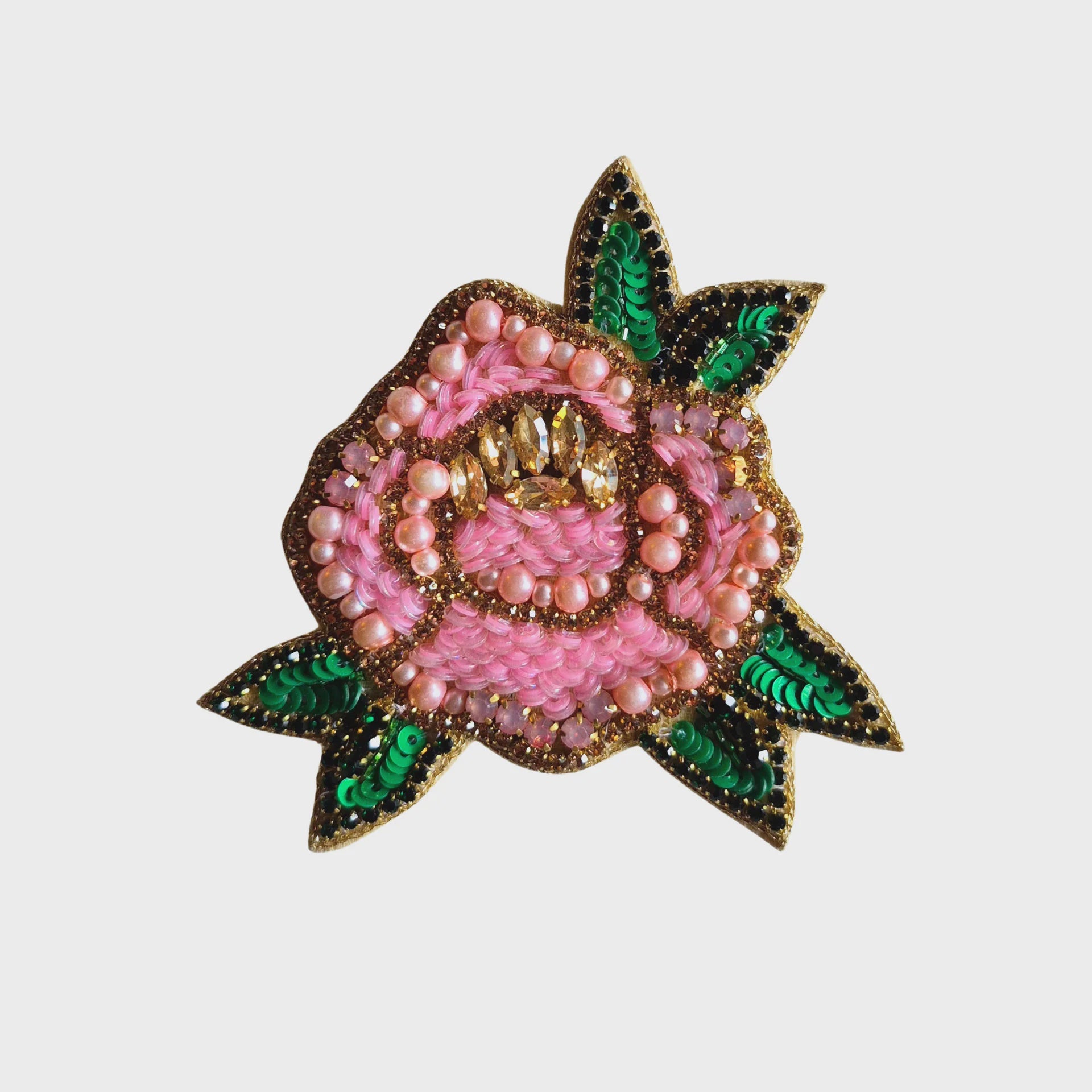 Beaded Brooch - Rose