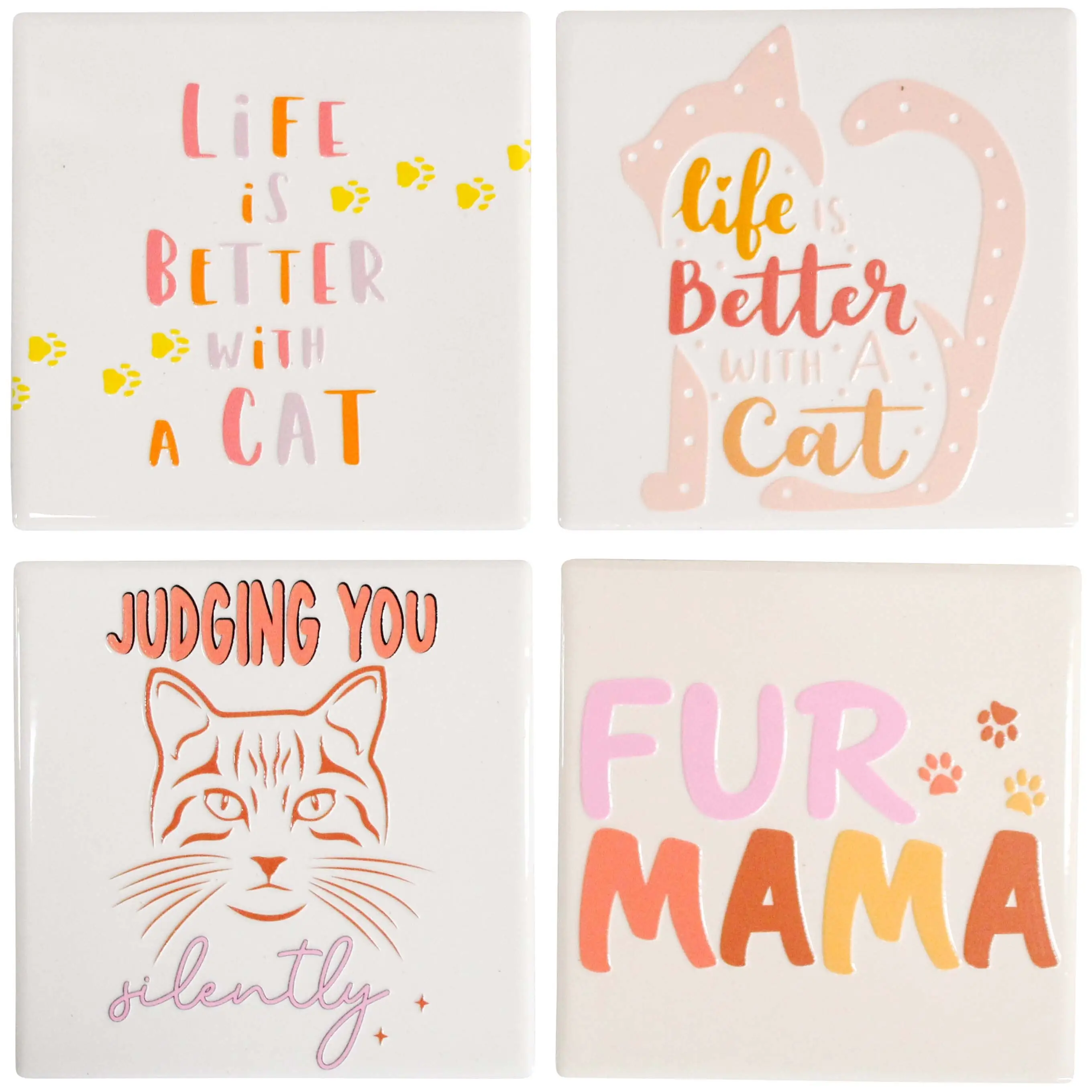 Ceramic Coasters - Cat Lovers