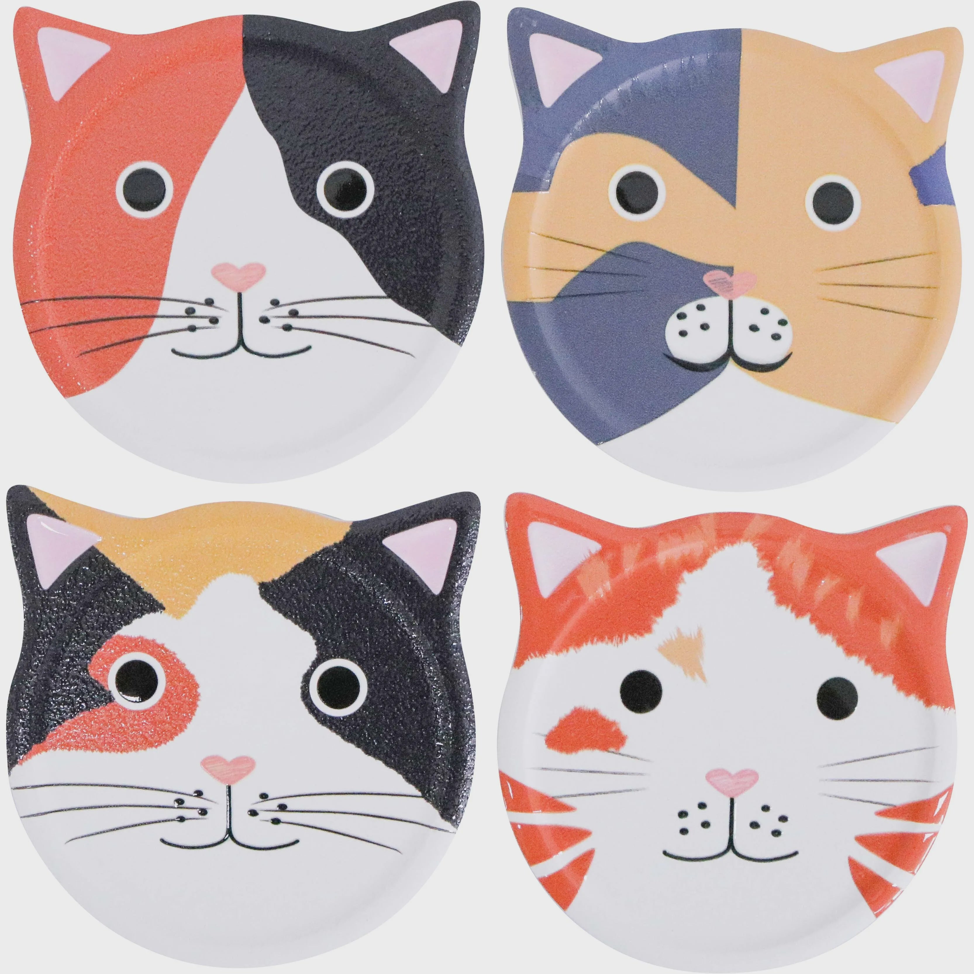 Ceramic Coasters - Cat Faces