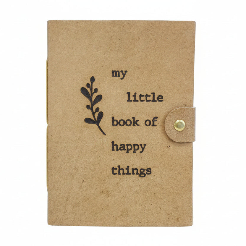 Leather Notebook - Happy Things