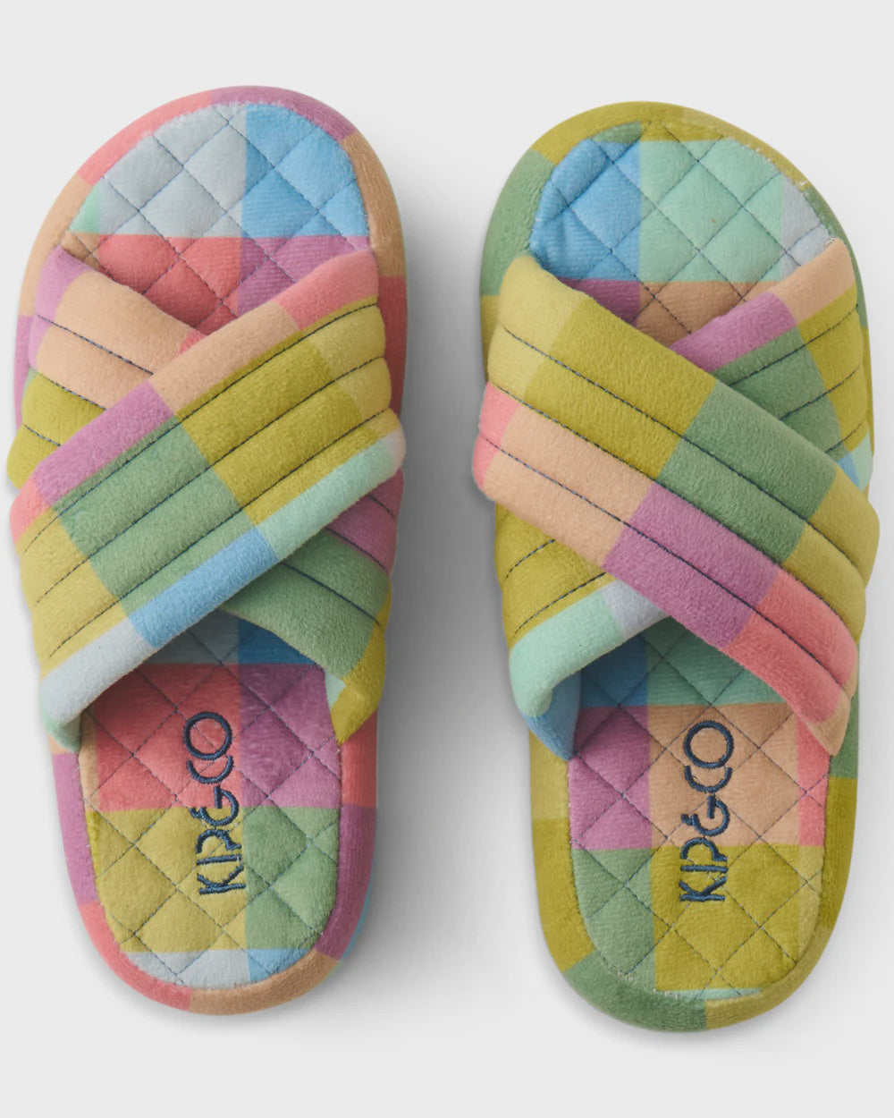 Quilted Velvet Slippers - Florida Tartan