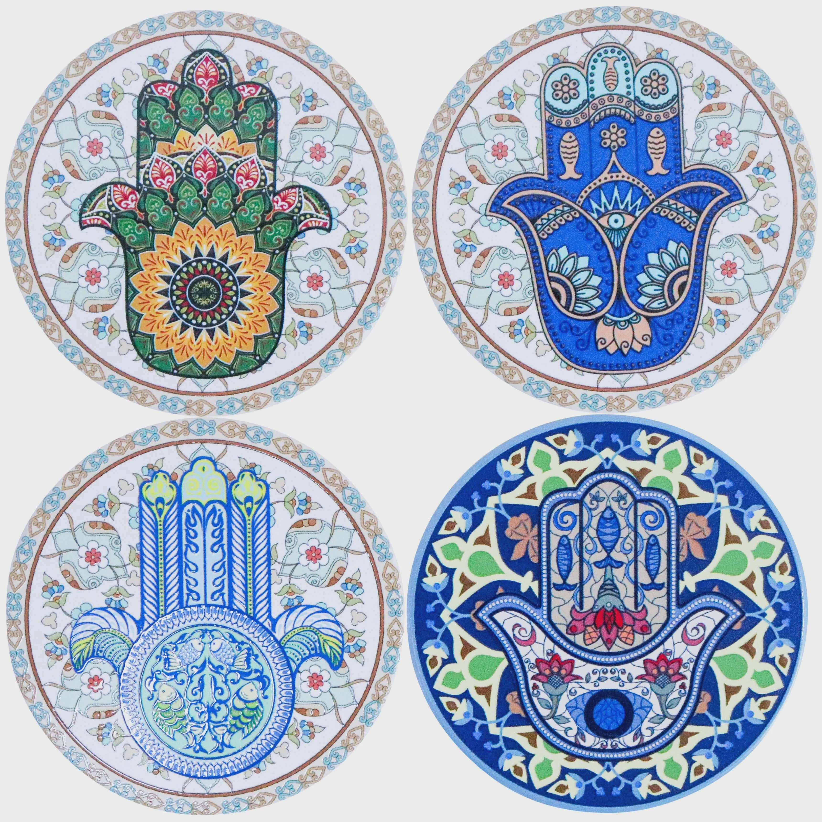 Ceramic Coasters - Hamsa Hand
