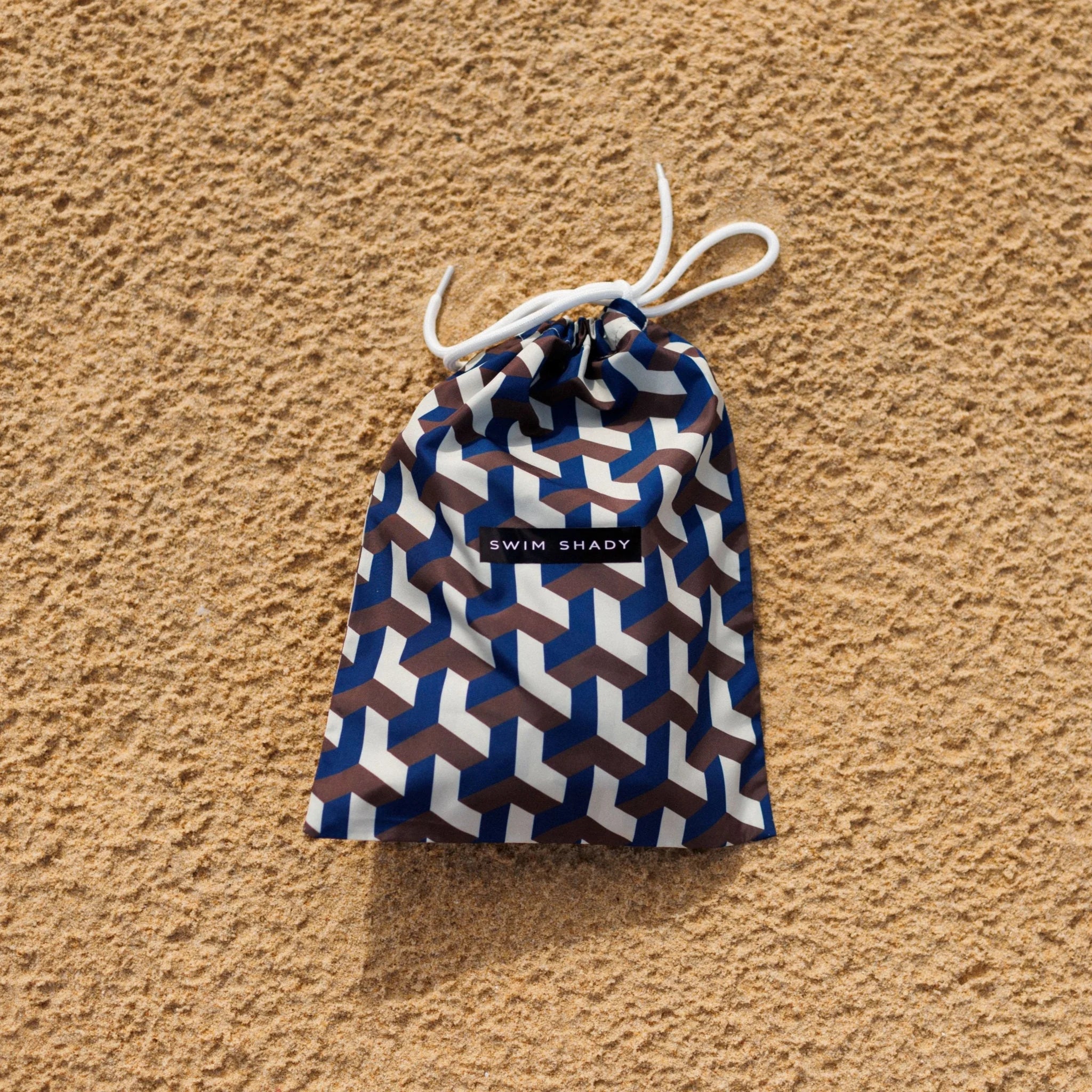 Mens Swim Shorts - Cobalt Geo