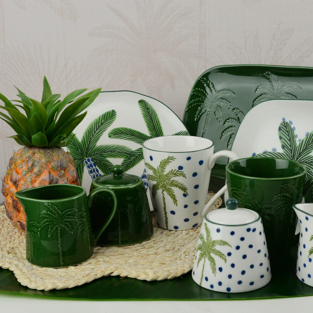 Round Plate - White Palm