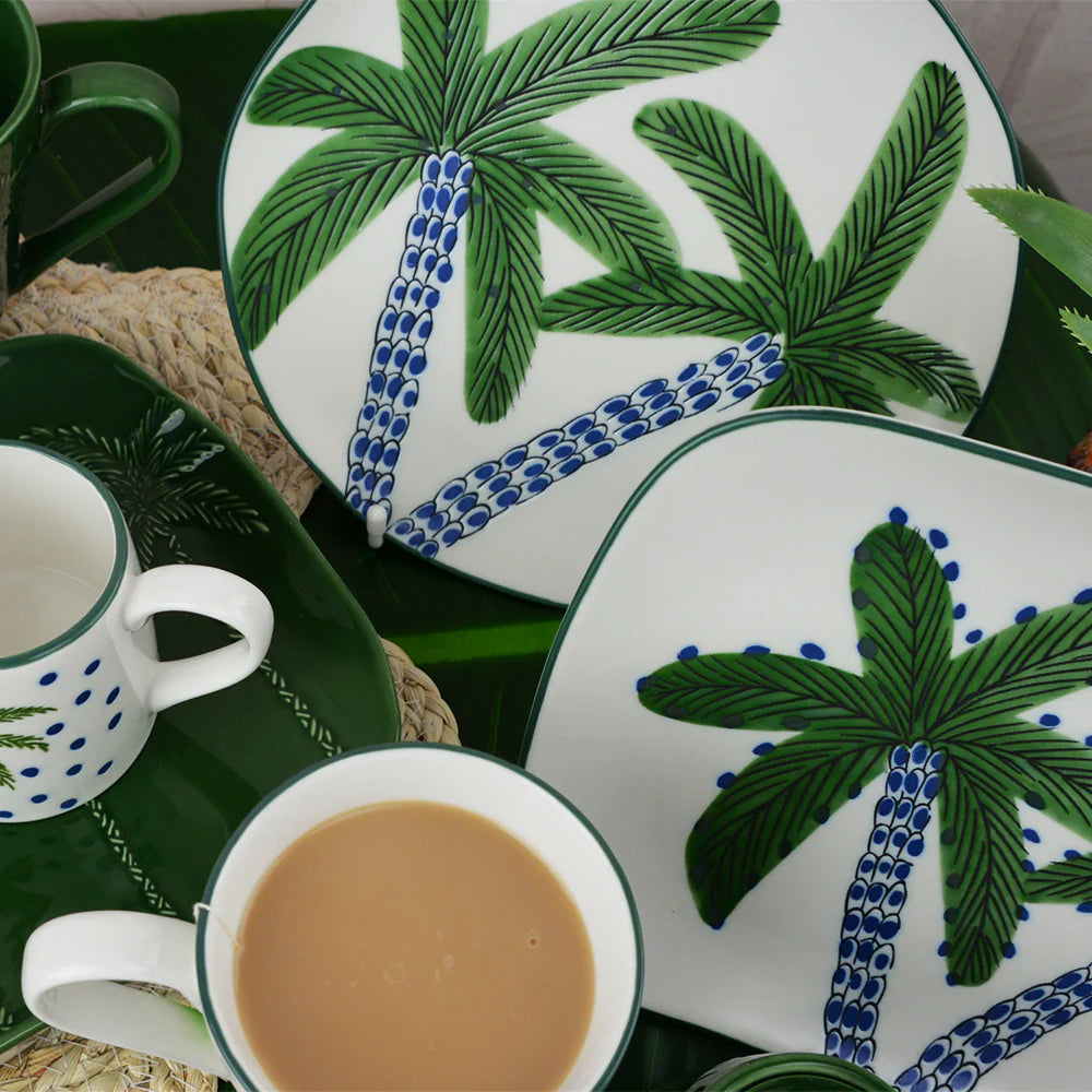 Rectangle Plate Green Palm