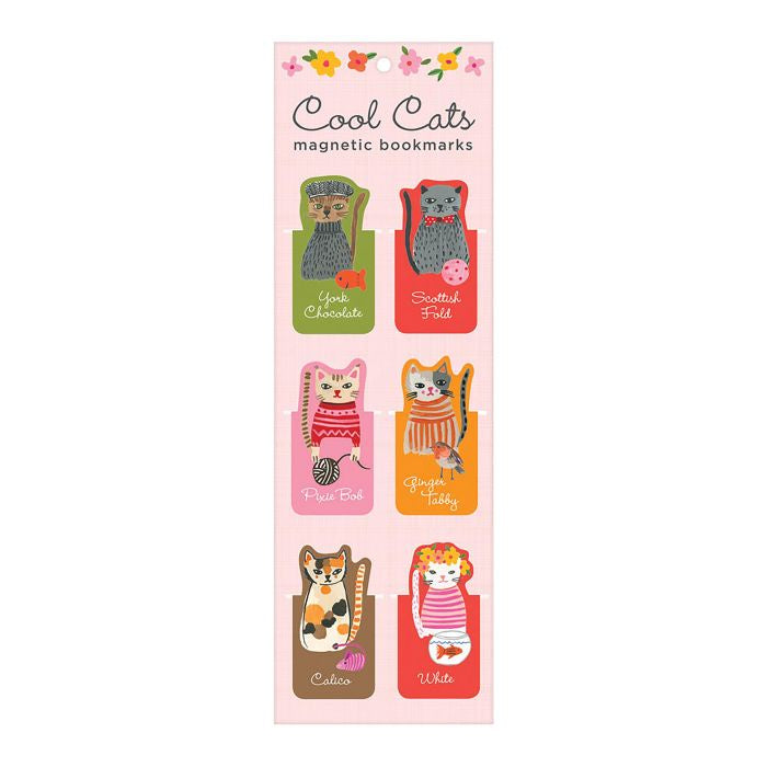 Magnetic Bookmarks - Cool Cats (set of 6)