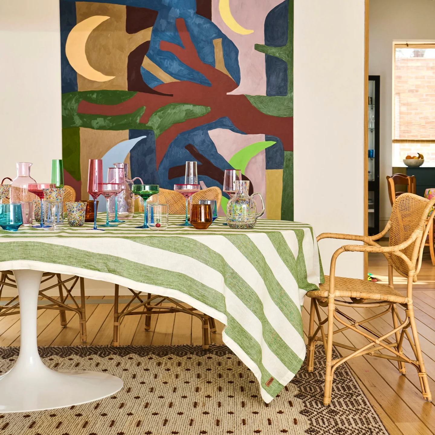 Tablecloth - Moss Stripe