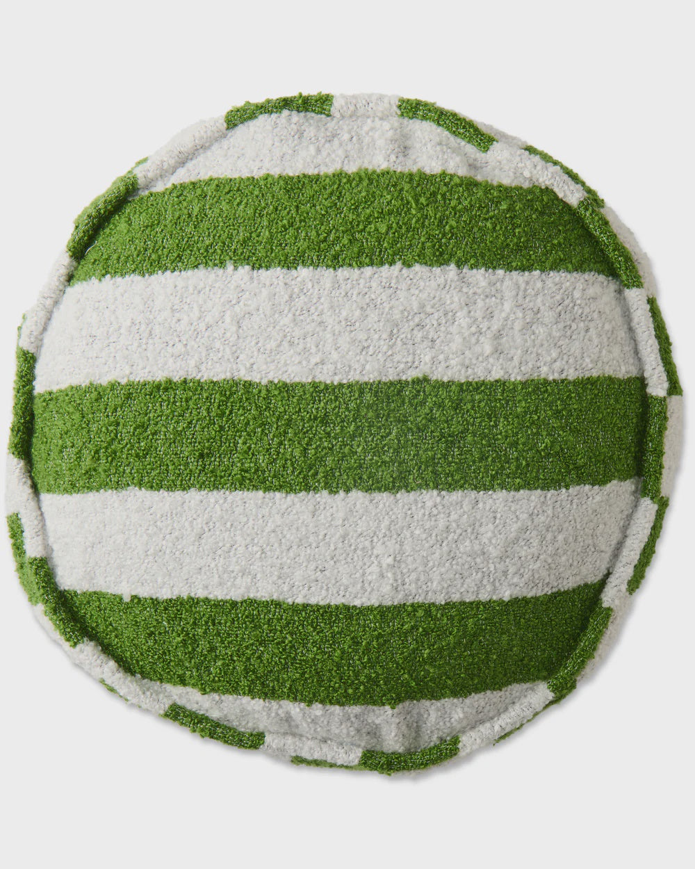 Boucle Pea Cushion - Moss Stripe