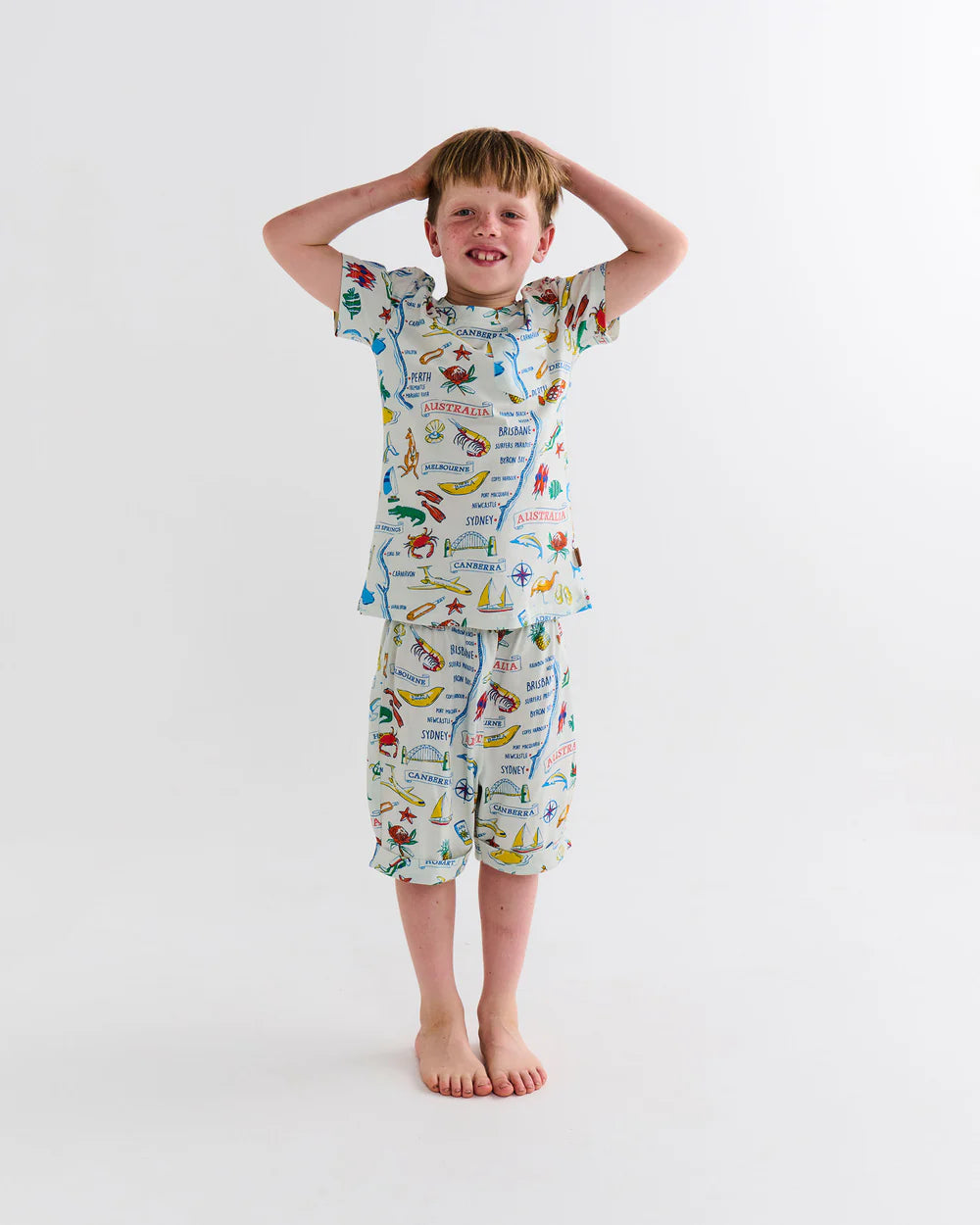 Kids Pyjama Tee & Short - Aussie Road Trip