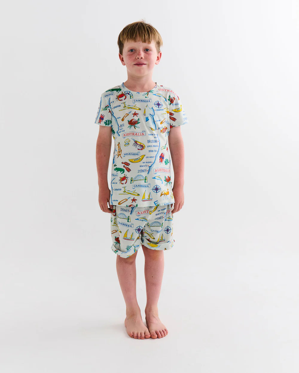 Kids Pyjama Tee & Short - Aussie Road Trip