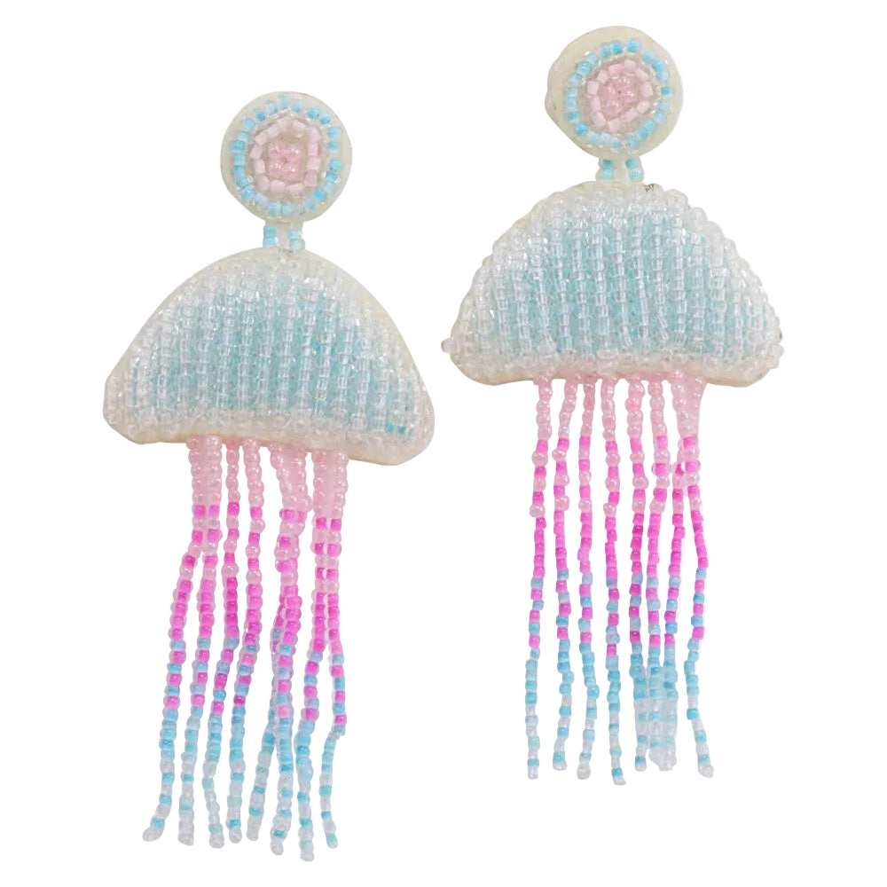 Earrings - Beaded Jellyfish