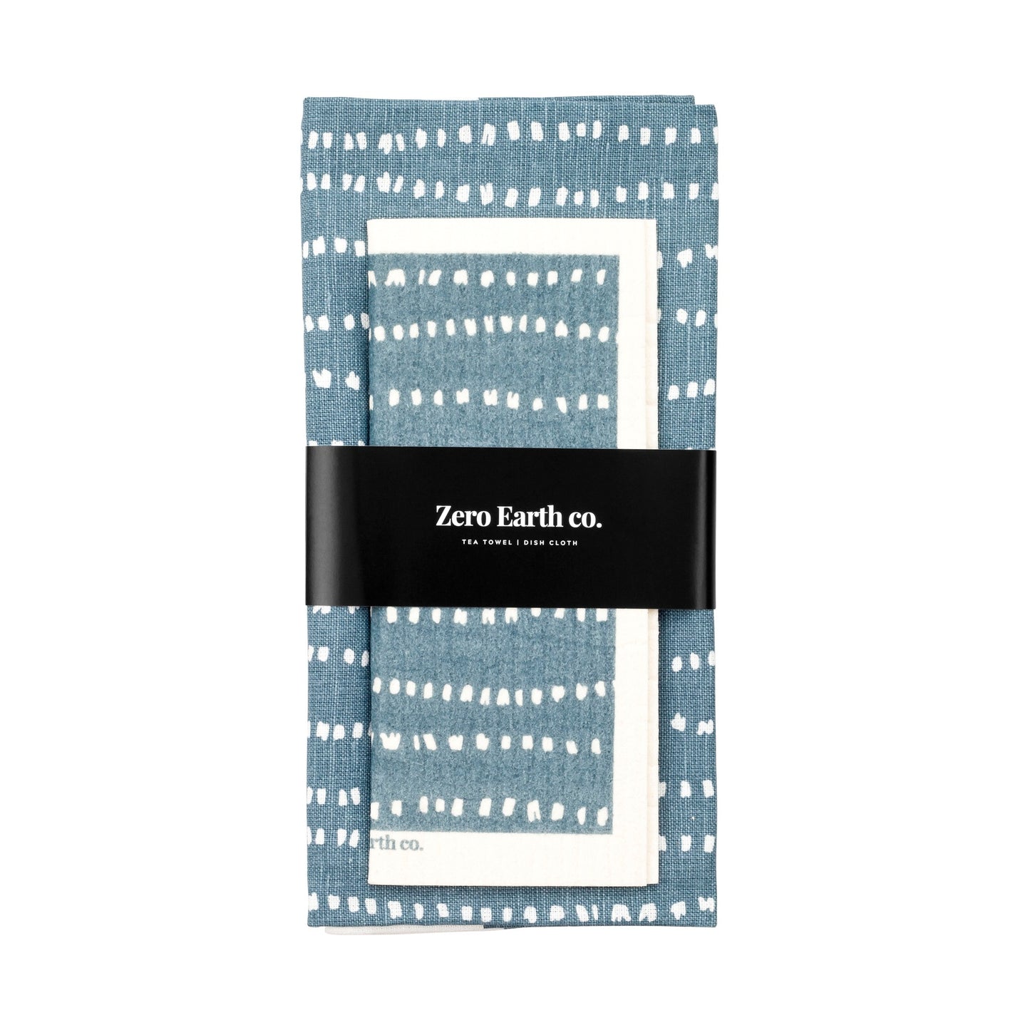 Tea Towel & Dish Cloth Set - Dash Ink Blue