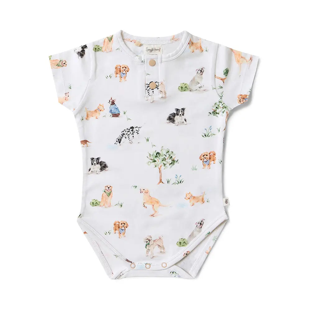 Short Sleeve Bodysuit - Dog Park
