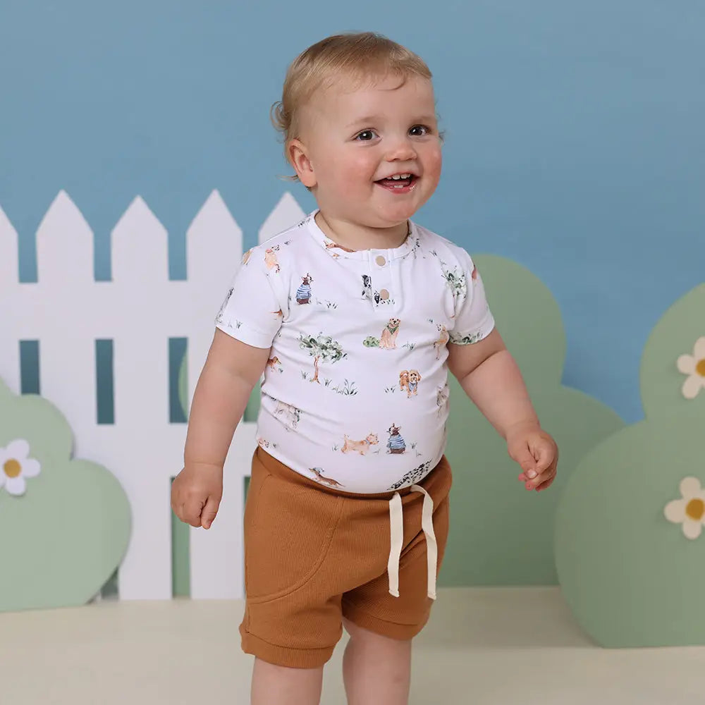 Short Sleeve Bodysuit - Dog Park