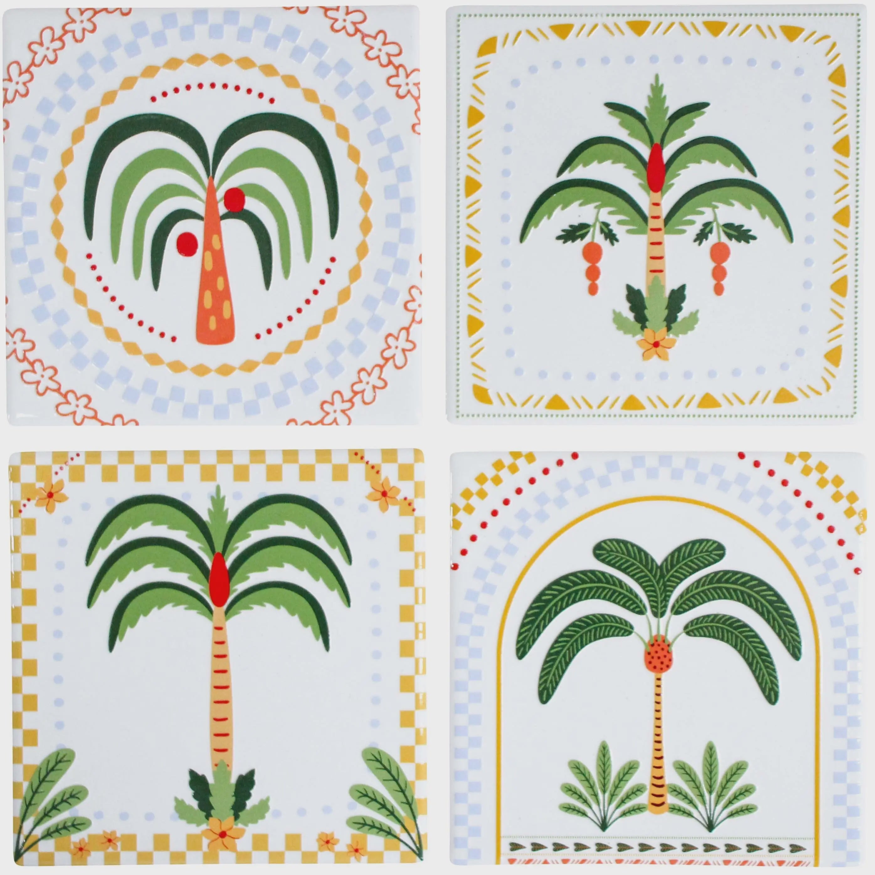 Ceramic Coaster - Med Palms
