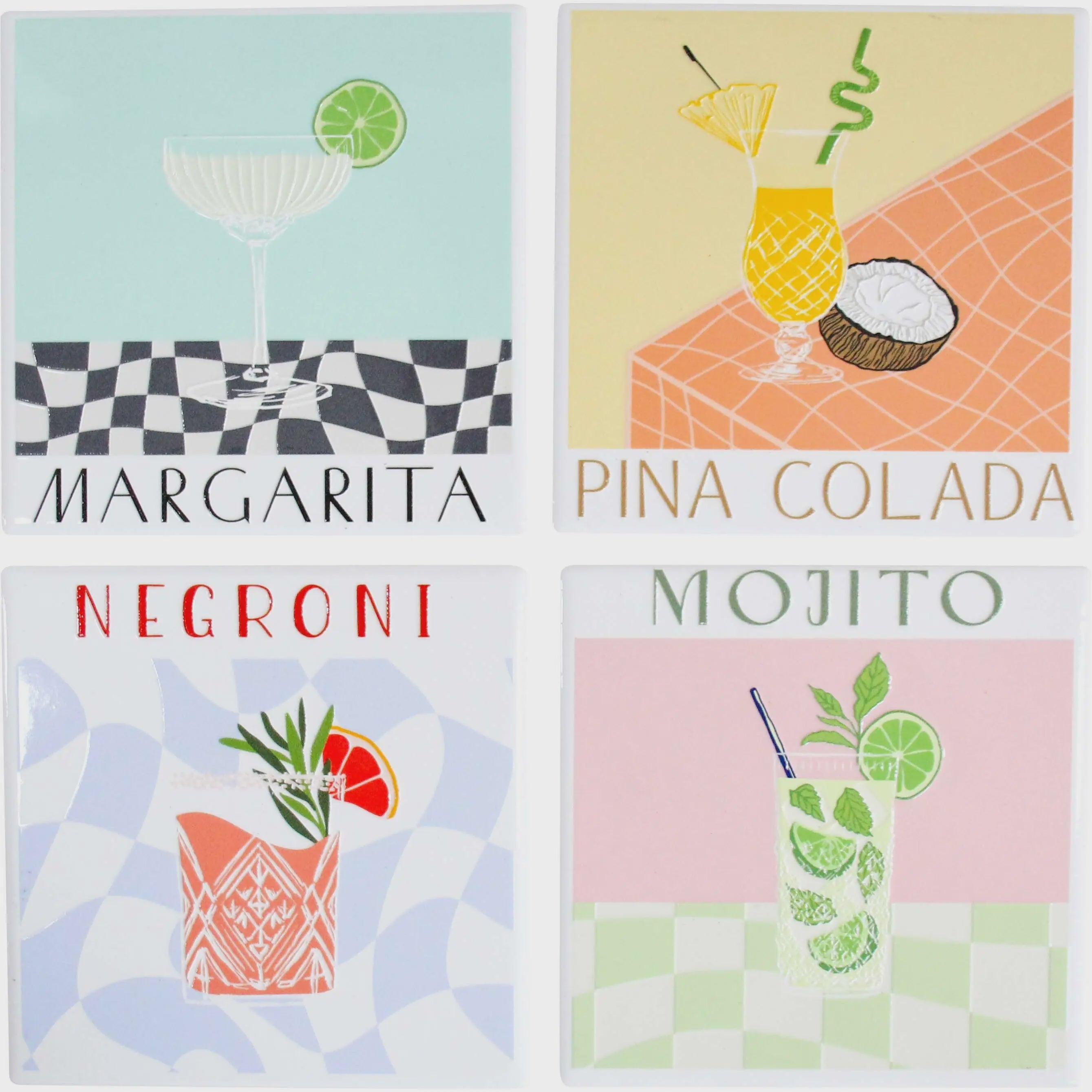 Ceramic Coasters - Cocktails