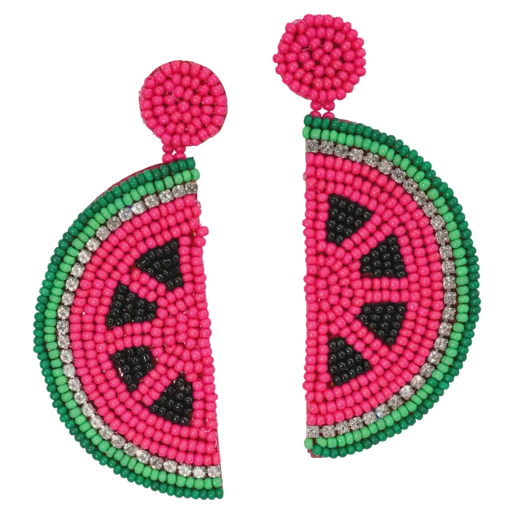 Earrings - Beaded Watermelon