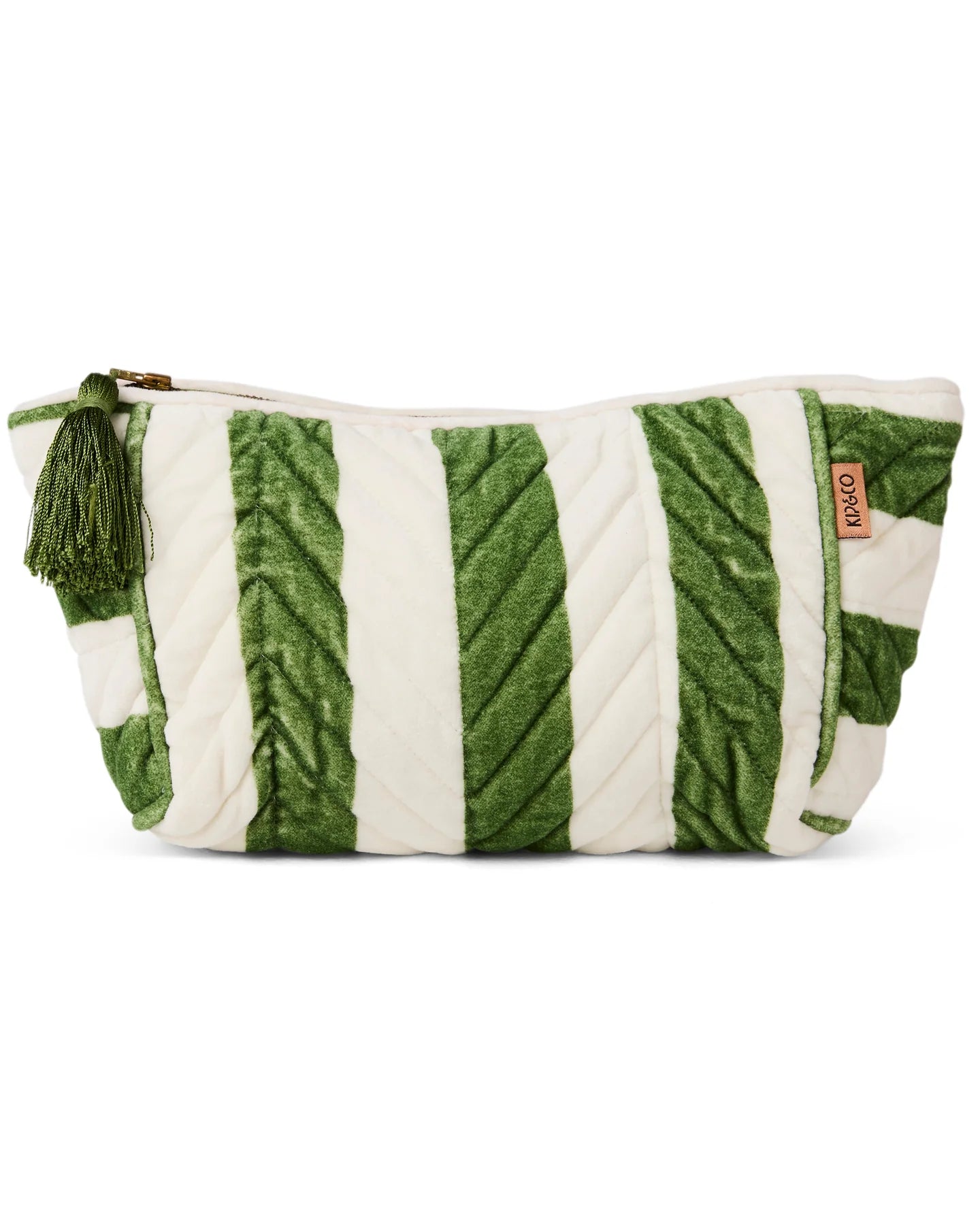 Velvet Toiletry Bag - Moss Stripe
