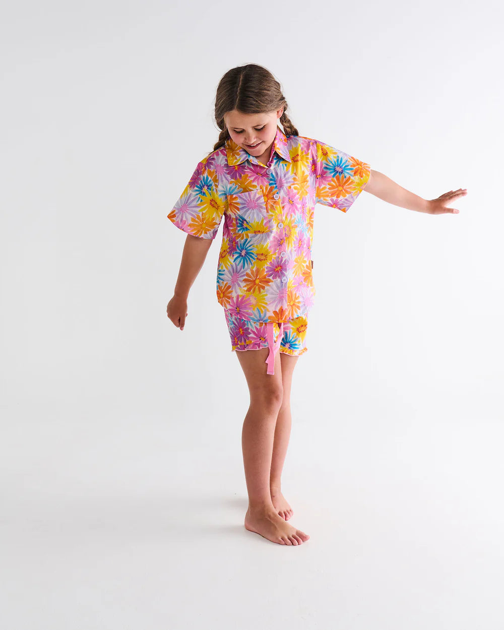 Kids Pyjama Shirt & Short - Petal Power