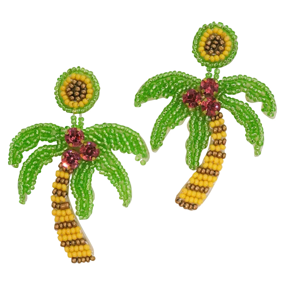 Earrings - Beaded Palm Trees