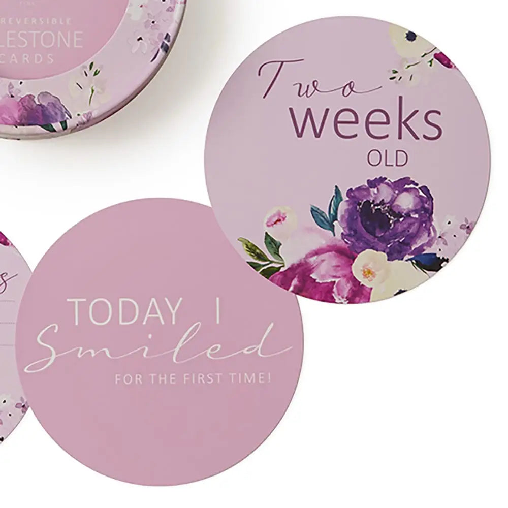 Milestone Cards - Floral Kiss & Blossom Pink