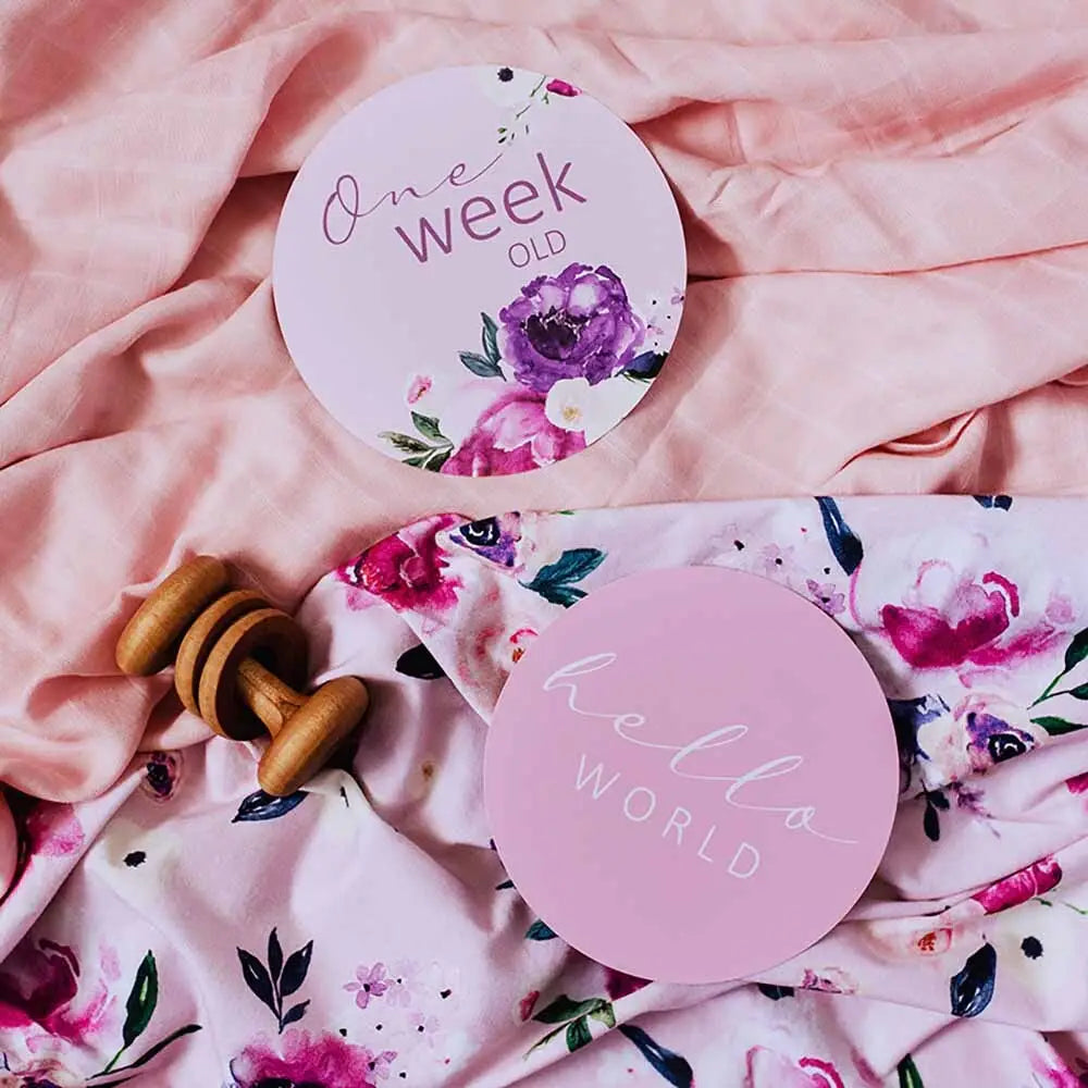 Milestone Cards - Floral Kiss & Blossom Pink
