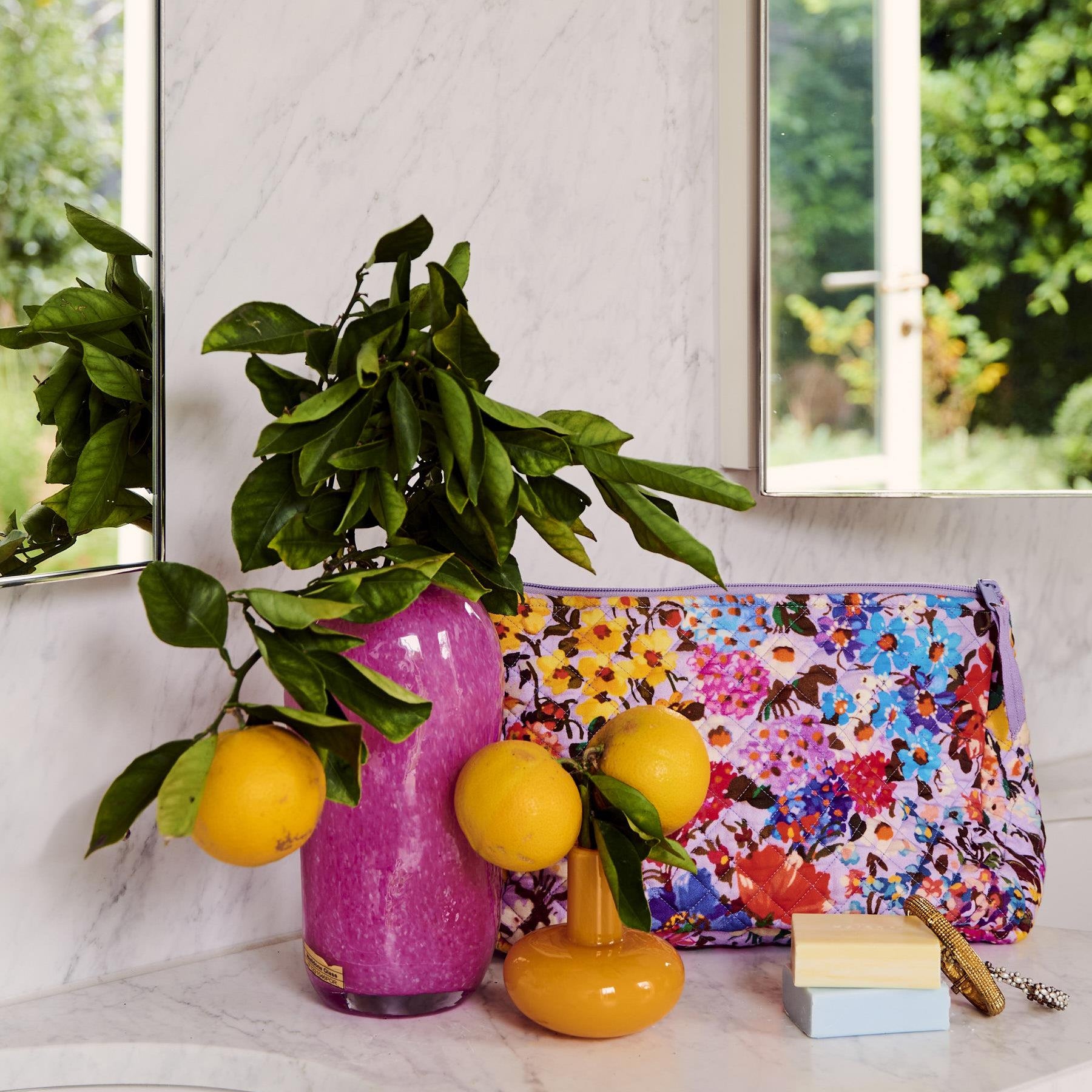 Quilted Toiletry Purse - Forever Floral Lilac