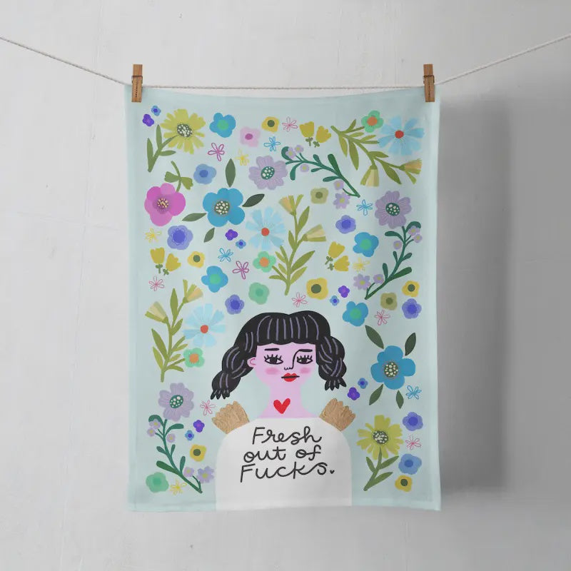 Tea Towel - Fresh Out of Fucks