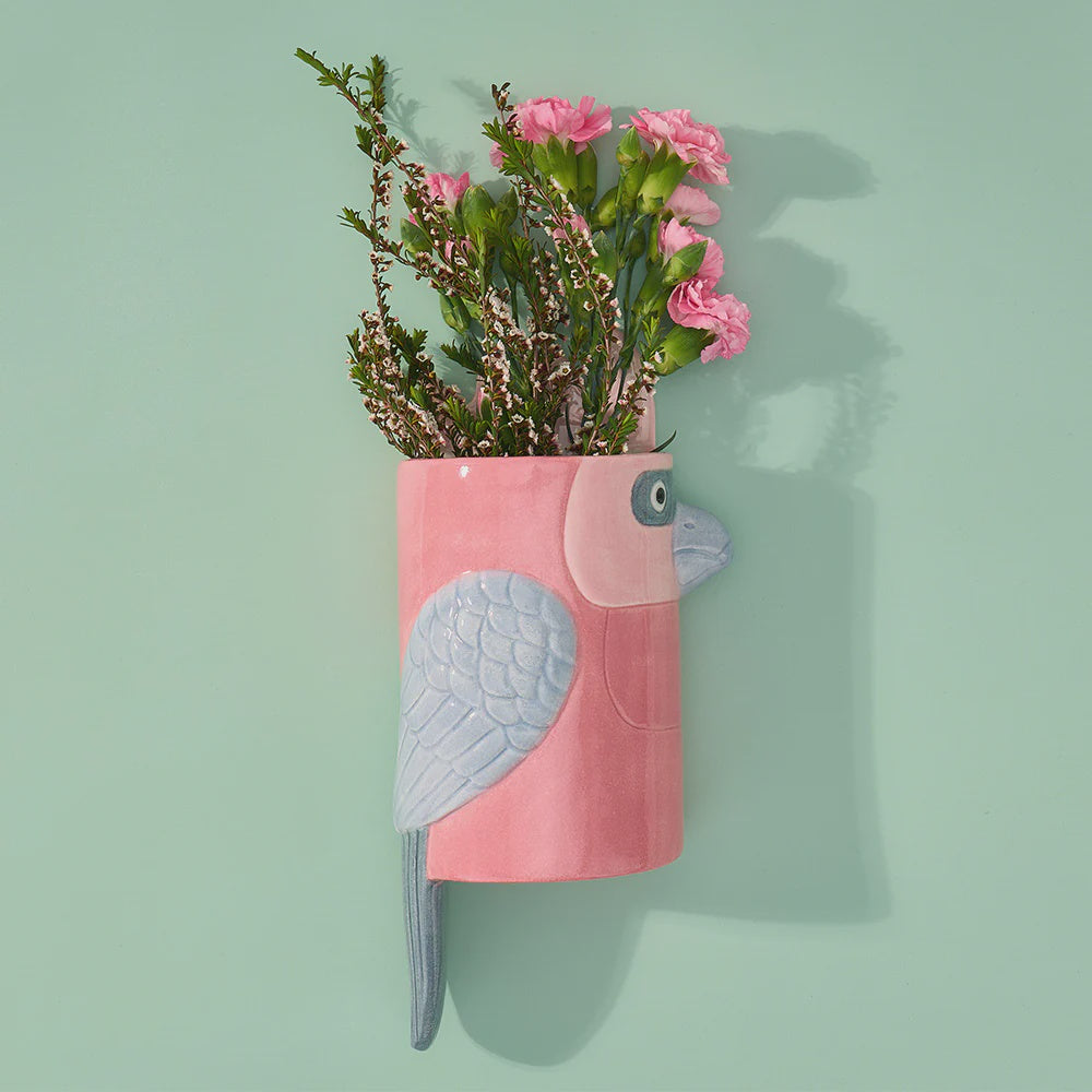 Ceramic Wall Vase - Pink Galah