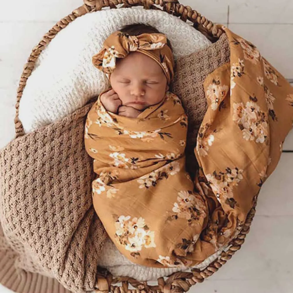 Muslin Wrap - Golden Flower