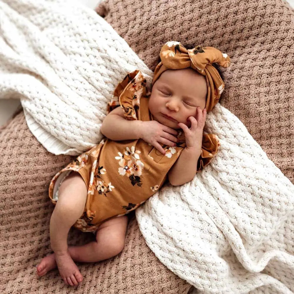 Short Sleeve Bodysuit - Golden Flower