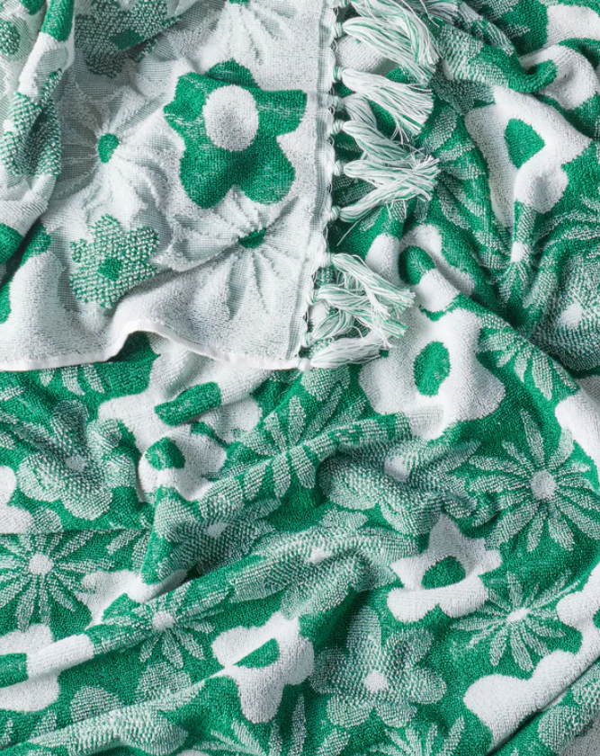 Terry Hand Towel - Green House Embossed