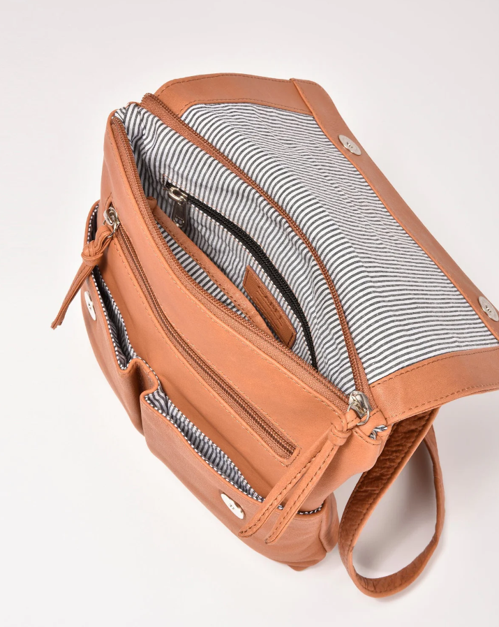 Ava Leather Flap Crossbody Bag