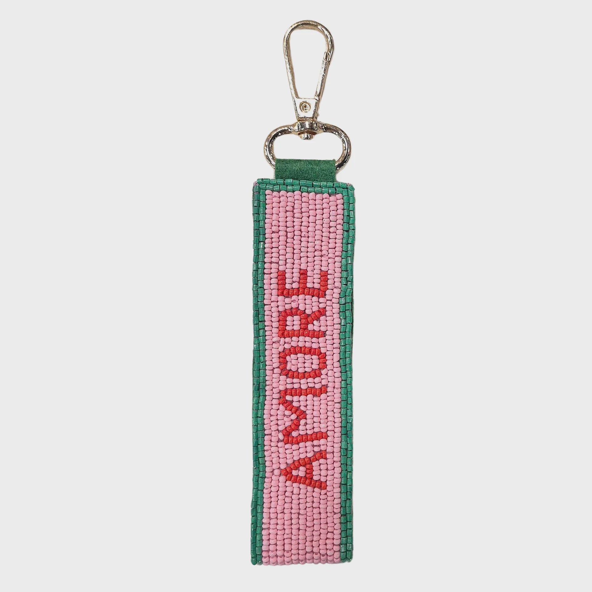 Beaded Key Chain - Amore Pink