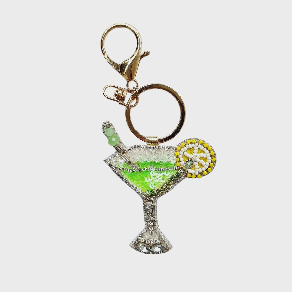 Beaded Key Chain - Cocktail – Eggplant & Poppy ~ Unique + Quirky Gifts