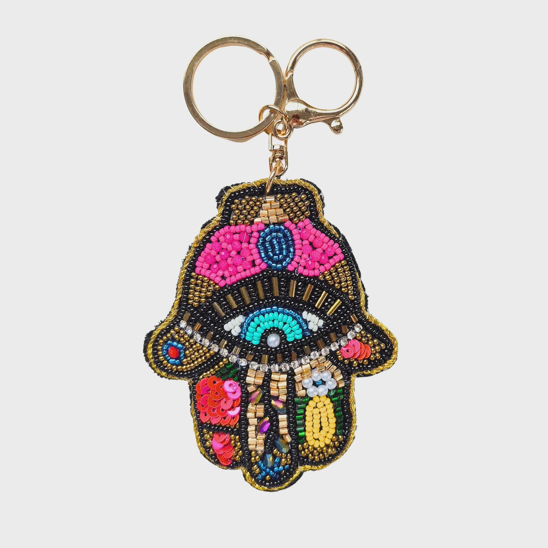 Beaded Key Chain - Hamsa