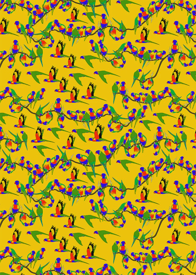 Lorikeets Pattern Tea Towel